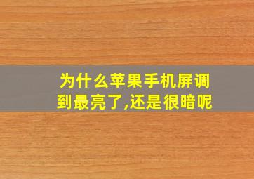 为什么苹果手机屏调到最亮了,还是很暗呢