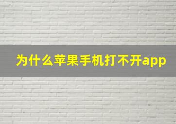 为什么苹果手机打不开app