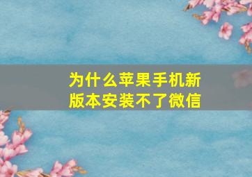 为什么苹果手机新版本安装不了微信