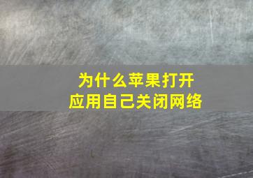 为什么苹果打开应用自己关闭网络