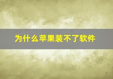 为什么苹果装不了软件