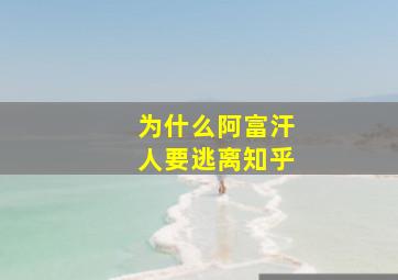 为什么阿富汗人要逃离知乎