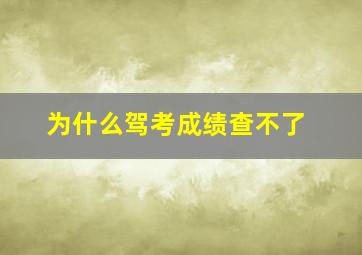 为什么驾考成绩查不了