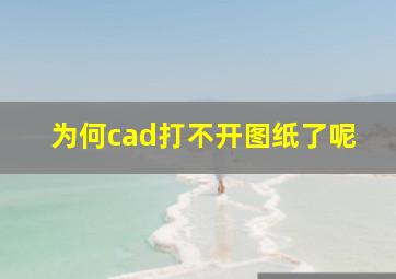 为何cad打不开图纸了呢