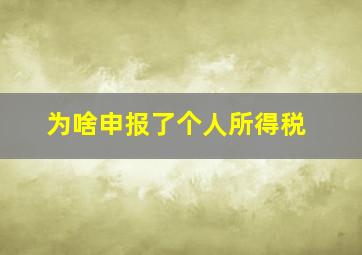 为啥申报了个人所得税