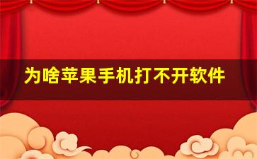 为啥苹果手机打不开软件