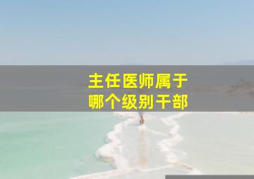 主任医师属于哪个级别干部