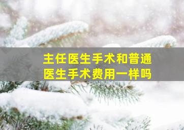 主任医生手术和普通医生手术费用一样吗