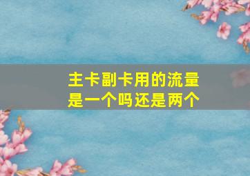 主卡副卡用的流量是一个吗还是两个