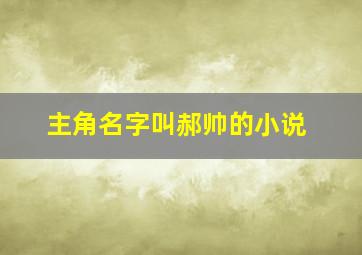 主角名字叫郝帅的小说