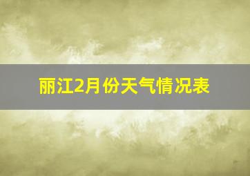 丽江2月份天气情况表