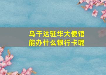 乌干达驻华大使馆能办什么银行卡呢