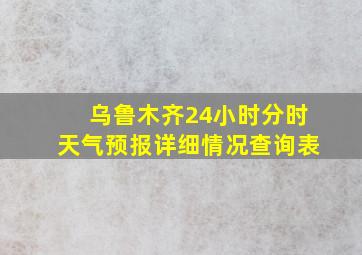 乌鲁木齐24小时分时天气预报详细情况查询表