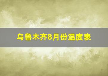 乌鲁木齐8月份温度表