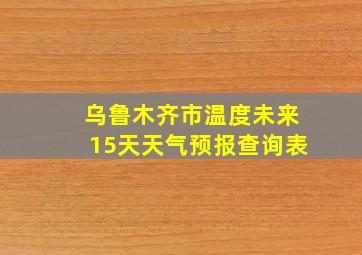 乌鲁木齐市温度未来15天天气预报查询表