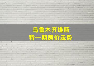 乌鲁木齐维斯特一期房价走势