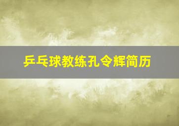 乒乓球教练孔令辉简历