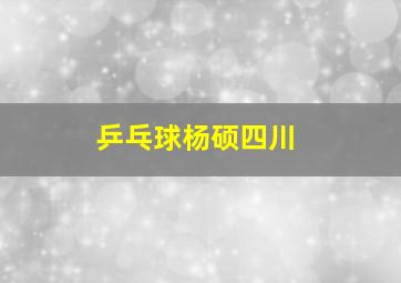 乒乓球杨硕四川