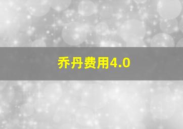 乔丹费用4.0