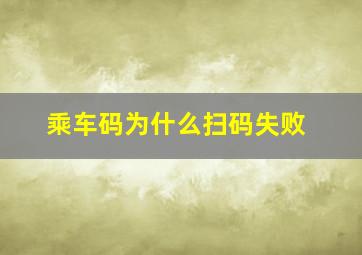 乘车码为什么扫码失败