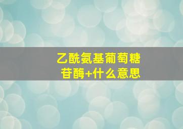 乙酰氨基葡萄糖苷酶+什么意思