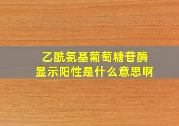 乙酰氨基葡萄糖苷酶显示阳性是什么意思啊