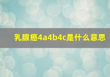 乳腺癌4a4b4c是什么意思