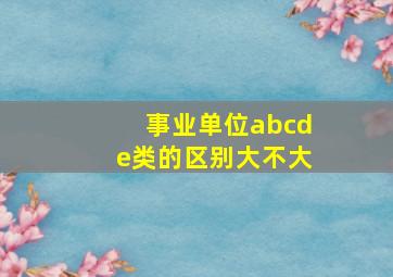 事业单位abcde类的区别大不大