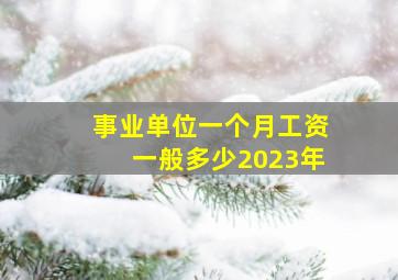 事业单位一个月工资一般多少2023年