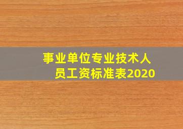 事业单位专业技术人员工资标准表2020