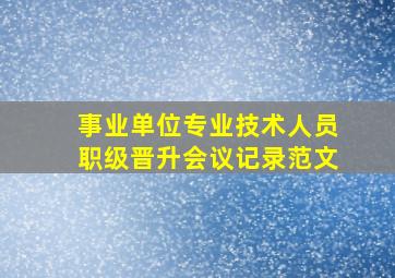 事业单位专业技术人员职级晋升会议记录范文