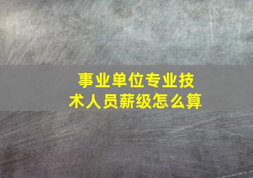 事业单位专业技术人员薪级怎么算