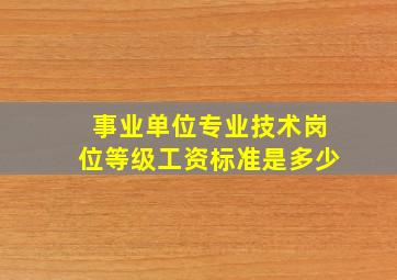 事业单位专业技术岗位等级工资标准是多少