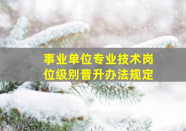 事业单位专业技术岗位级别晋升办法规定