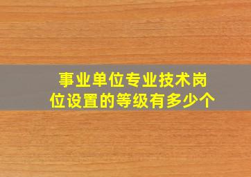 事业单位专业技术岗位设置的等级有多少个