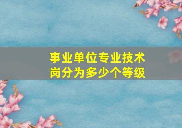 事业单位专业技术岗分为多少个等级