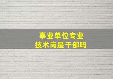 事业单位专业技术岗是干部吗