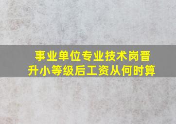 事业单位专业技术岗晋升小等级后工资从何时算