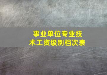 事业单位专业技术工资级别档次表