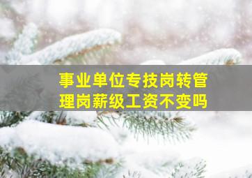 事业单位专技岗转管理岗薪级工资不变吗