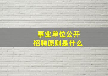 事业单位公开招聘原则是什么