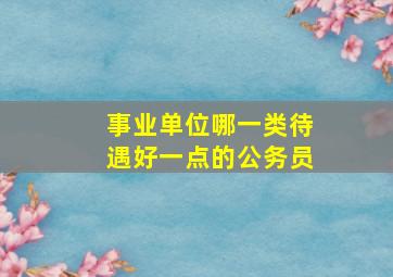 事业单位哪一类待遇好一点的公务员