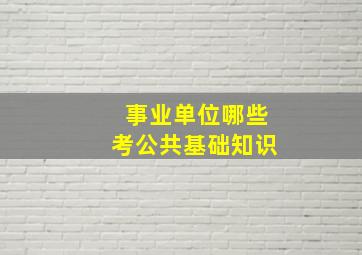 事业单位哪些考公共基础知识