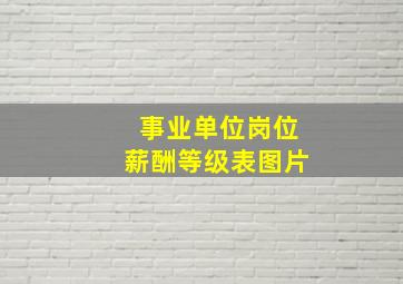 事业单位岗位薪酬等级表图片