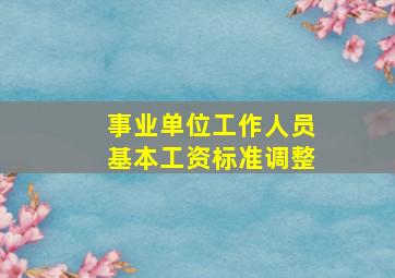 事业单位工作人员基本工资标准调整