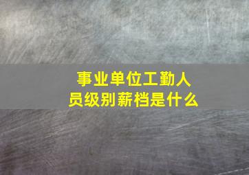 事业单位工勤人员级别薪档是什么