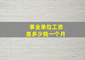 事业单位工资是多少钱一个月