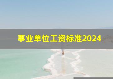 事业单位工资标准2024