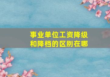 事业单位工资降级和降档的区别在哪