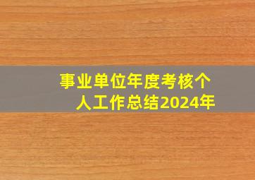 事业单位年度考核个人工作总结2024年